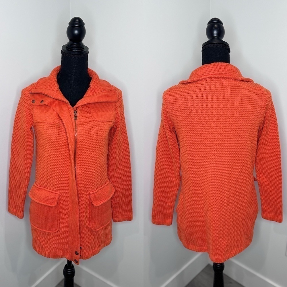 Lauren Ralph Lauren Orange Thick Zip Up Jacket (XS)